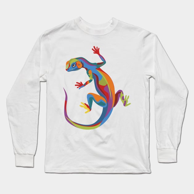 Painted Lizard Long Sleeve T-Shirt by SakuraDragon